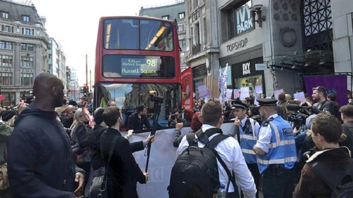 Protesters clash with London police in labor rally
